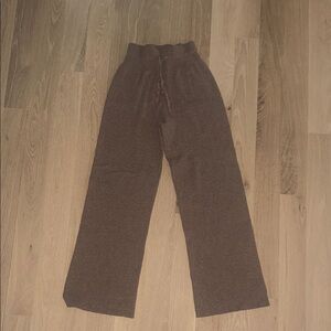 Brown High-Waisted Wide-Leg Pants